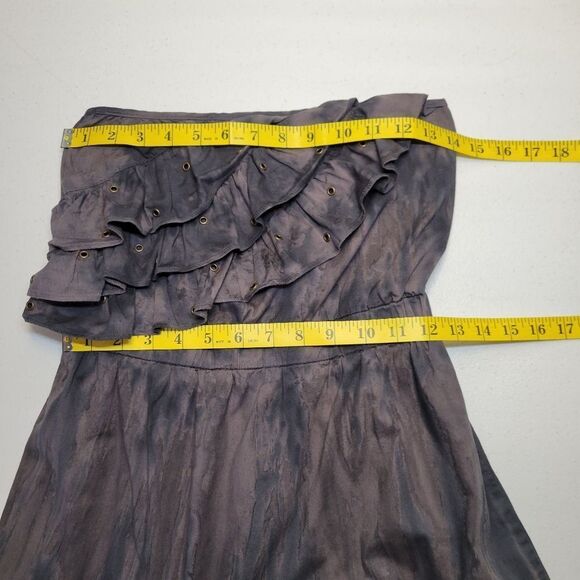 Sweet Love Y2K  Gray Tie Dye Strapless Ruffle Dress Grunge Whimsigoth - Picture 8 of 9